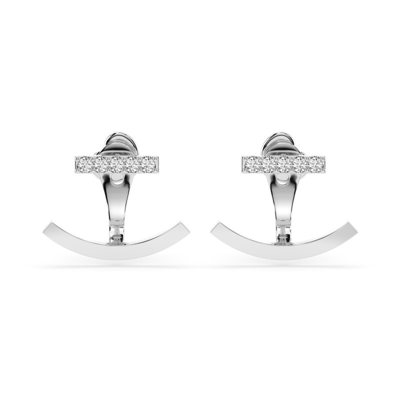 Kolczyki Minimalizm z diamentami 102-10084-W-0.15 - Jubiler Sezam