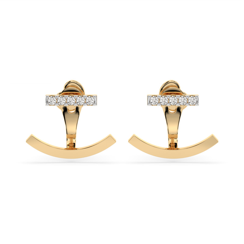 Kolczyki Minimalizm z diamentami 102-10084-Y-0.15 - Jubiler Sezam