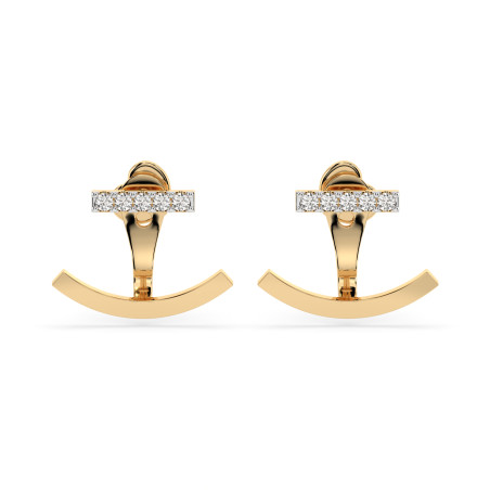 Kolczyki Minimalizm z diamentami 102-10084-Y-0.15 - Jubiler Sezam