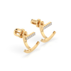 Kolczyki Minimalizm z diamentami 102-10084-Y-0.15 - Jubiler Sezam