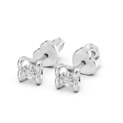 Kolczyki Soliter Motylek z diamentami 102-10013/2-W-0.2