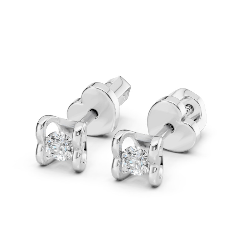 Kolczyki Soliter Motylek z diamentami 102-10013/2-W-0.2