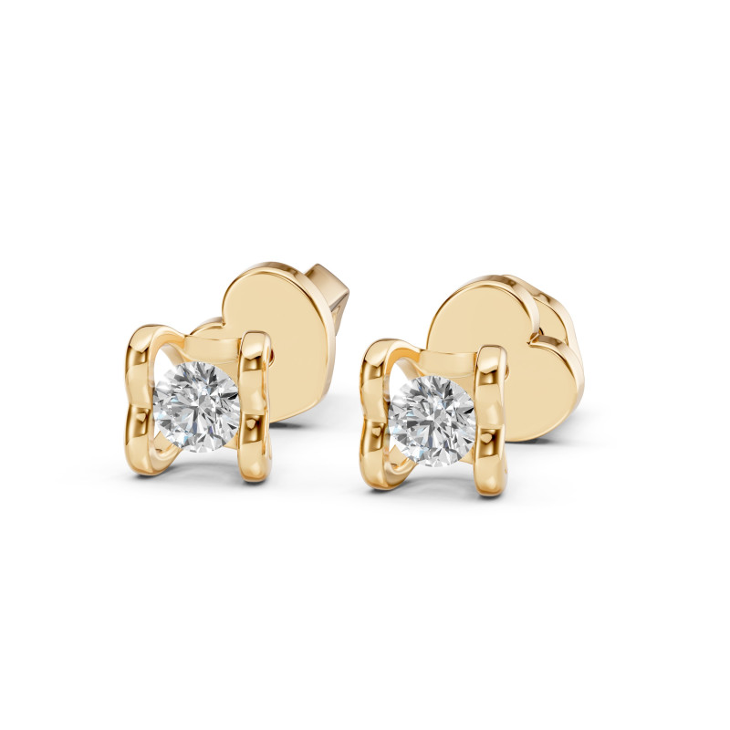 Kolczyki Soliter Motylek z Diamentami KB 102-10013/2-Y-0.2