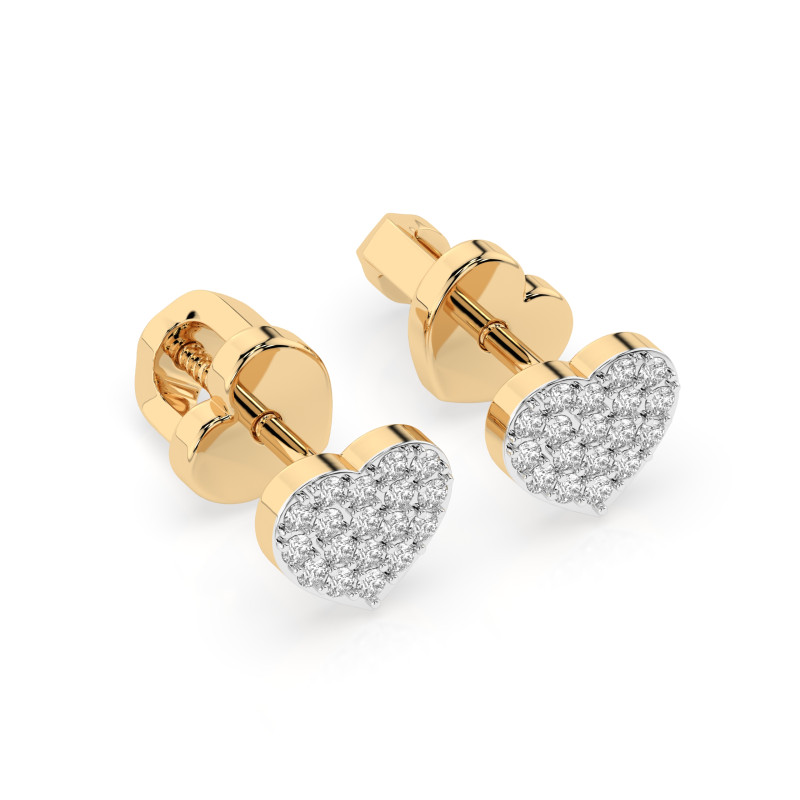 Kolczyki Iluzja z diamentami 102-10097-Y-0.18 - Jubiler Sezam