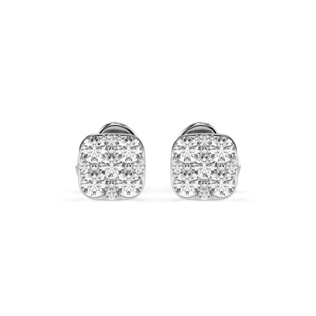 Kolczyki Iluzja z diamentami 102-10107-W-0.06 - Jubiler Sezam