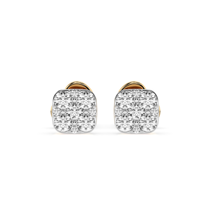 Kolczyki Iluzja z diamentami 102-10107-Y-0.06 - Jubiler Sezam