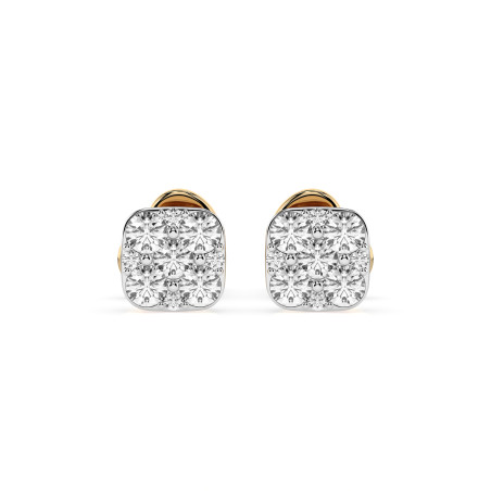 Kolczyki Iluzja z diamentami 102-10107-Y-0.06 - Jubiler Sezam