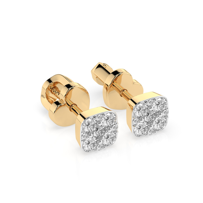 Kolczyki Iluzja z diamentami 102-10107-Y-0.06 - Jubiler Sezam