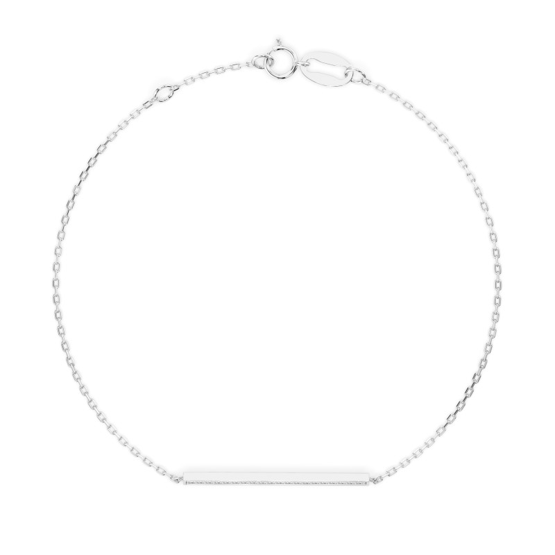 Bransoletka Minimalizm z diamentami 105-10017-W-0.1 - Jubiler Sezam