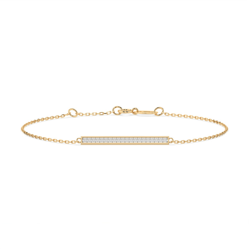 Bransoletka Minimalizm z diamentami 105-10017-Y-0.1 - Jubiler Sezam