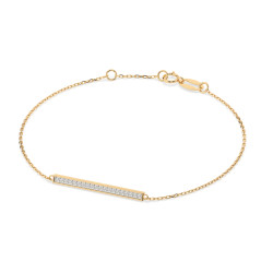 Bransoletka Minimalizm z diamentami 105-10017-Y-0.1 - Jubiler Sezam