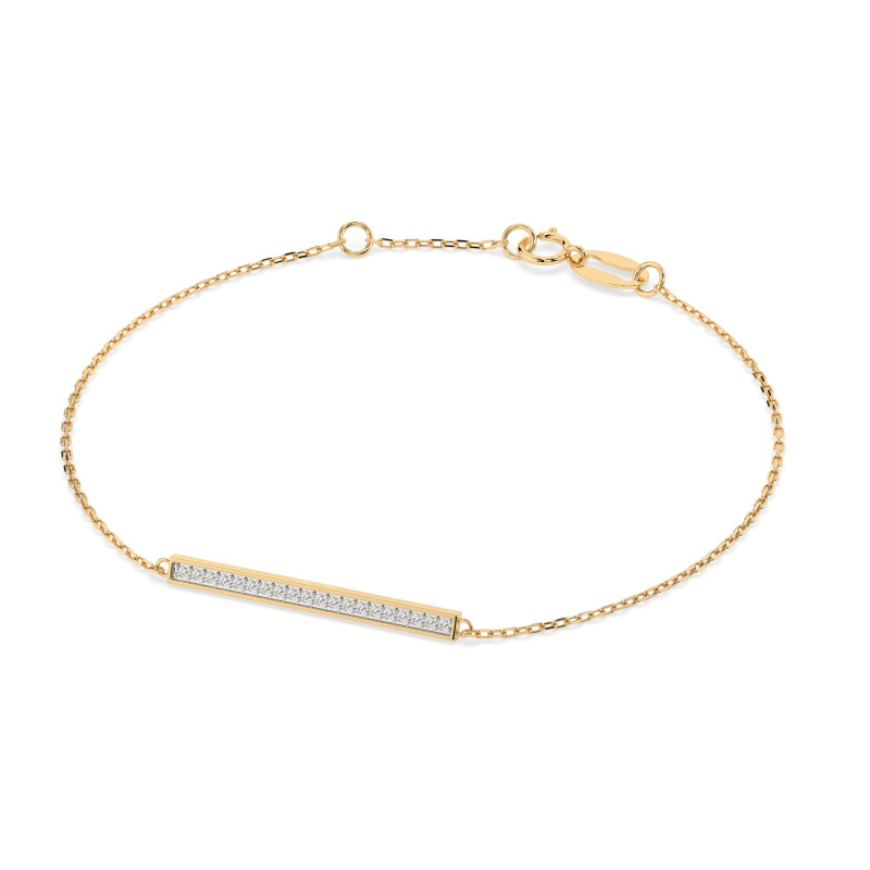 Bransoletka Minimalizm z diamentami 105-10017-Y-0.1 - Jubiler Sezam