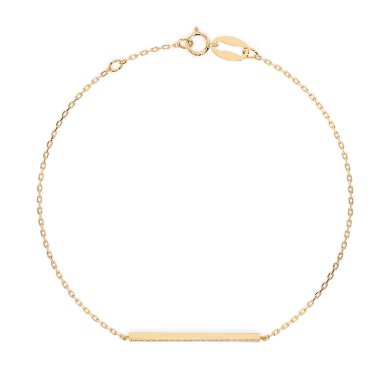 Bransoletka Minimalizm z diamentami 105-10017-Y-0.1 - Jubiler Sezam