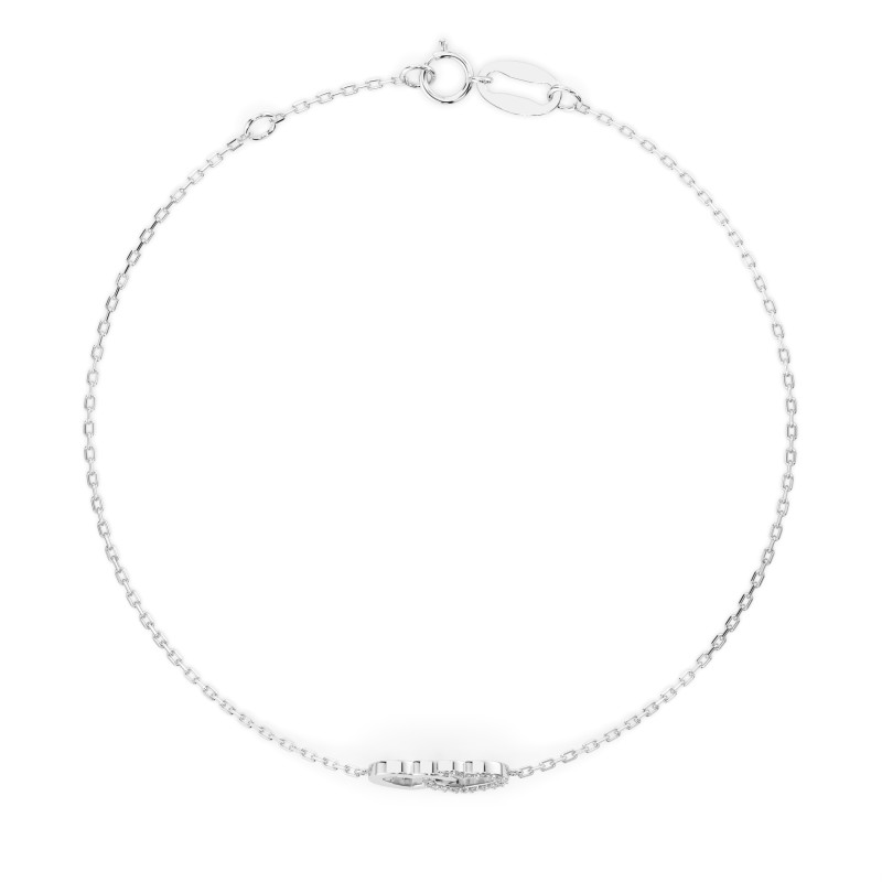 Bransoletka Minimalizm z diamentami 105-10010-W-0.08 - Jubiler Sezam