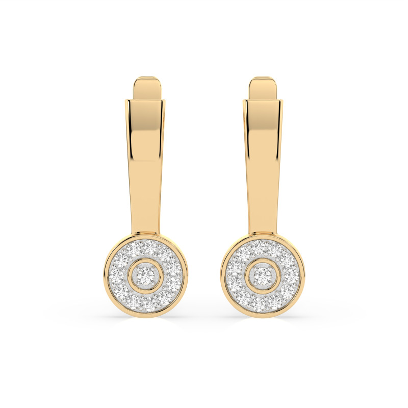 Kolczyki Iluzja z diamentami 102-10075-Y-0.13 - Jubiler Sezam