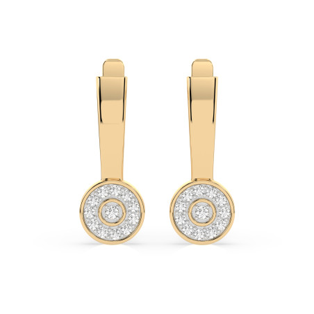 Kolczyki Iluzja z diamentami 102-10075-Y-0.13 - Jubiler Sezam