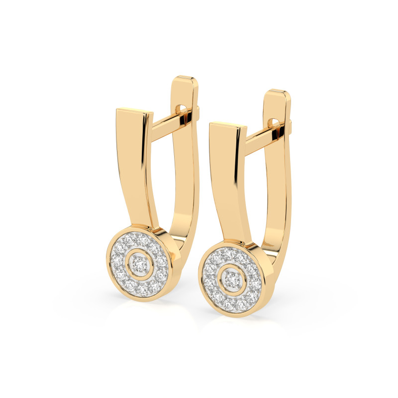 Kolczyki Iluzja z Diamentami KB 102-10075-Y-0.13