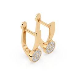 Kolczyki Iluzja z diamentami 102-10075-Y-0.13 - Jubiler Sezam