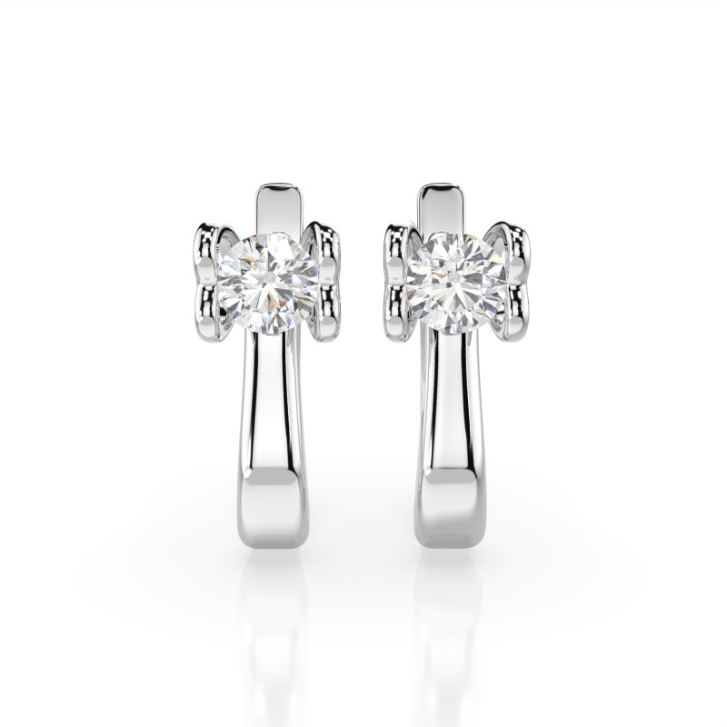 Kolczyki Soliter z angielskim zapięciem z diamentami 102-10013-W-0.5