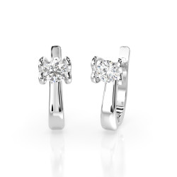 Kolczyki Soliter z angielskim zapięciem z diamentami 102-10013-W-0.5