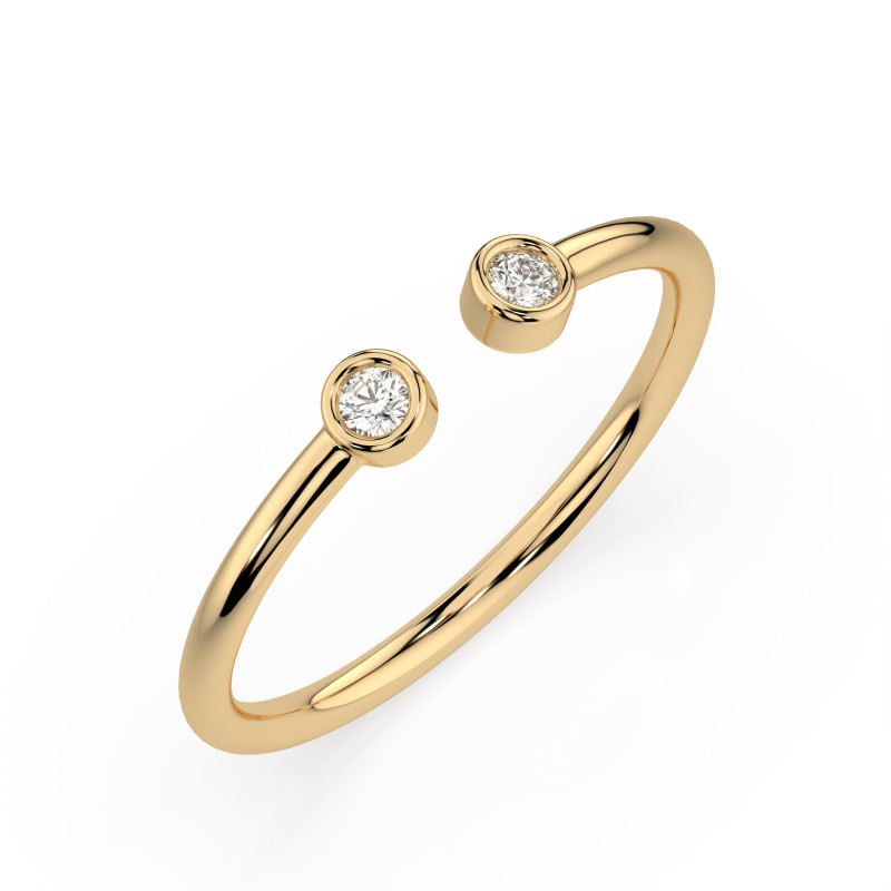 Pierścionek Minimalizm z diamentami 101-10088-Y-0.04 - Jubiler Sezam