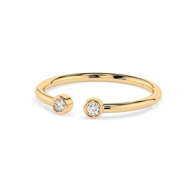 Pierścionek Minimalizm z diamentami 101-10088-Y-0.04 - Jubiler Sezam