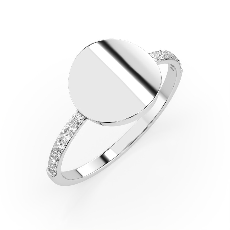 Pierścionek Minimalizm z diamentami 101-10067-W-0.14 - Jubiler Sezam