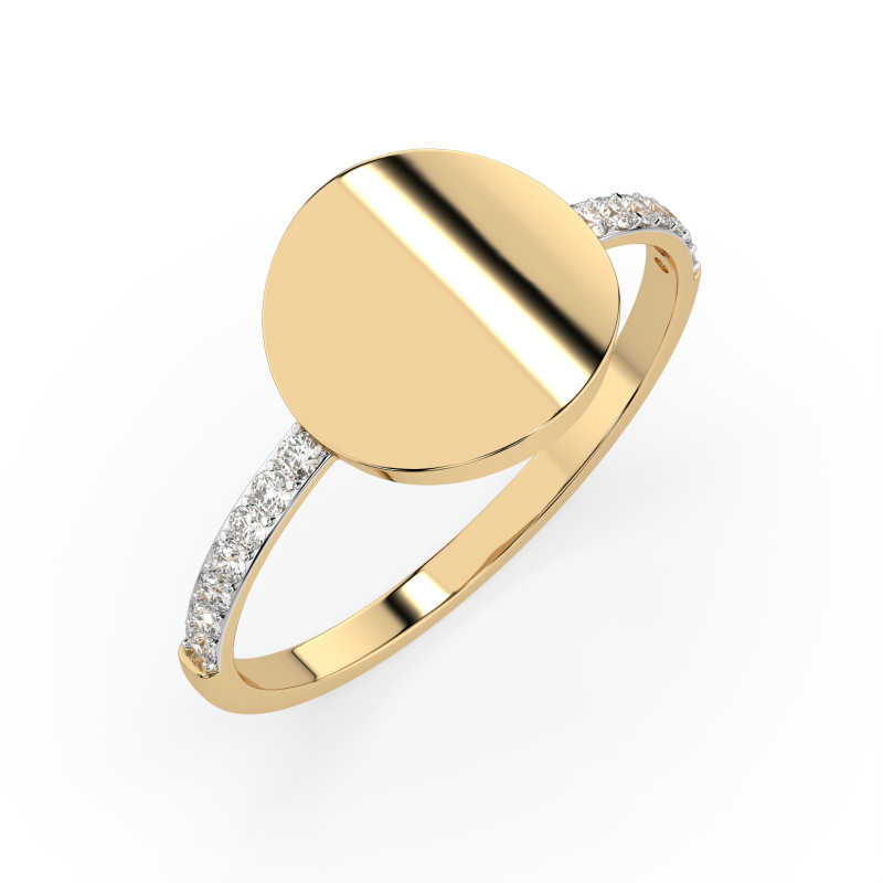 Pierścionek Minimalizm z diamentami 101-10067-Y-0.14 - Jubiler Sezam