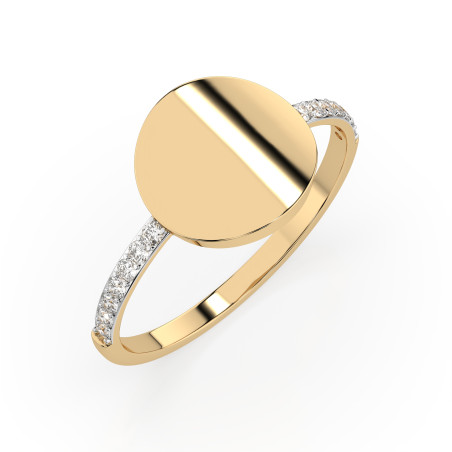 Pierścionek Minimalizm z diamentami 101-10067-Y-0.14 - Jubiler Sezam