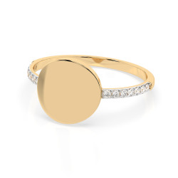 Pierścionek Minimalizm z diamentami 101-10067-Y-0.14 - Jubiler Sezam