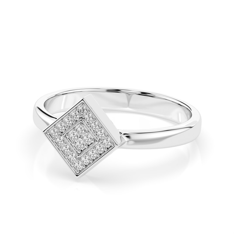 Pierścionek Iluzja z diamentami 101-10074-W-0.1 - Jubiler Sezam