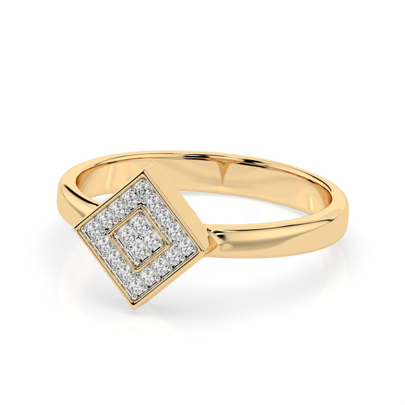 Pierścionek Iluzja z diamentami 101-10074-Y-0.1 - Jubiler Sezam