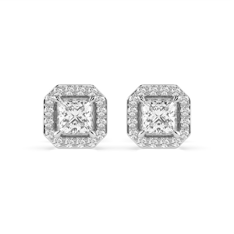 Kolczyki Soliter Wieczność z diamentami 102-10115PR-W-0.34