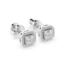 Kolczyki Soliter Wieczność z diamentami 102-10115PR-W-0.34