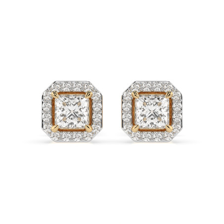 Kolczyki Soliter Wieczność z diamentami 102-10115PR-Y-0.34