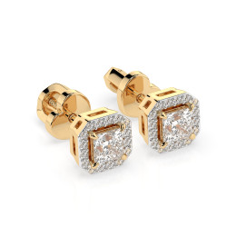 Kolczyki Soliter Wieczność z diamentami 102-10115PR-Y-0.34