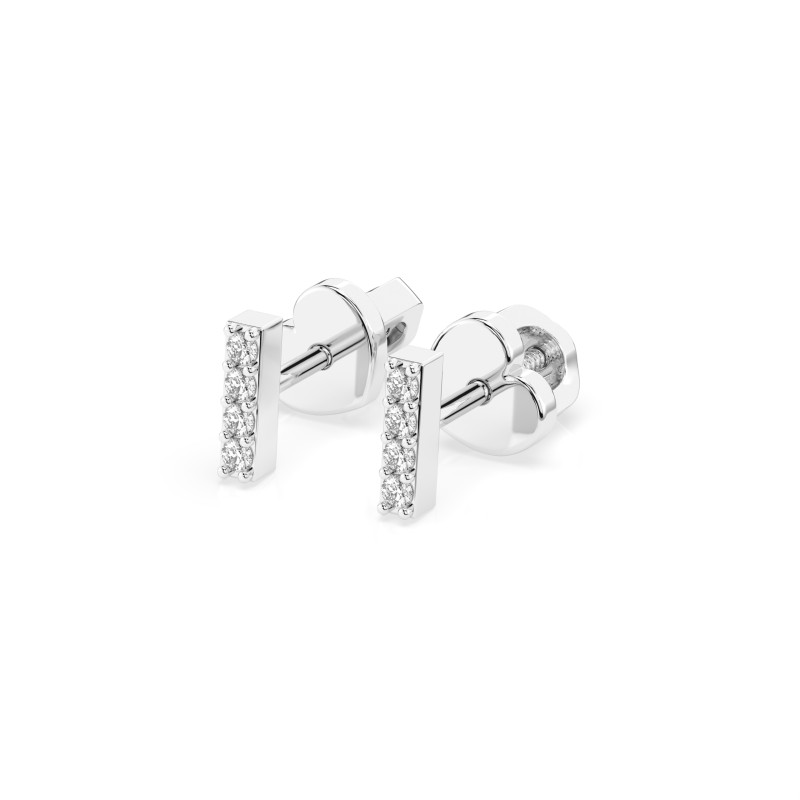 Kolczyki Minimalizm z diamentami 102-10069-W-0.08 - Jubiler Sezam