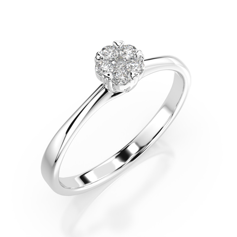 Pierścionek Iluzja z diamentami 101-10015/1-W-0.03 - Jubiler Sezam