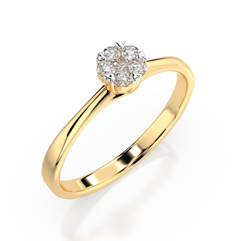 Pierścionek Iluzja z diamentami 101-10015/1-Y-0.03 - Jubiler Sezam