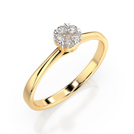 Pierścionek Iluzja z diamentami 101-10015/1-Y-0.03 - Jubiler Sezam
