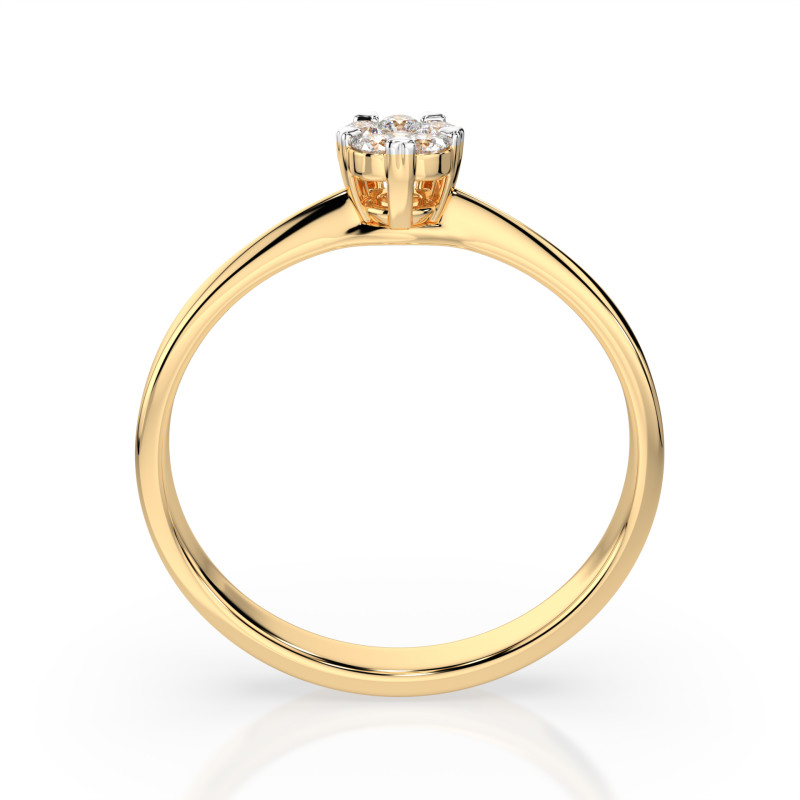 Pierścionek Iluzja z diamentami 101-10015/1-Y-0.03 - Jubiler Sezam