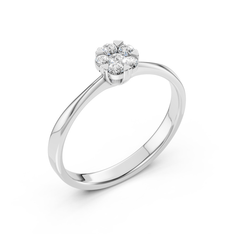 Pierścionek Iluzja z diamentami 101-10015/1-W-0.06 - Jubiler Sezam