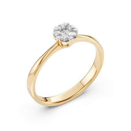 Pierścionek Iluzja z diamentami 101-10015/1-Y-0.06 - Jubiler Sezam