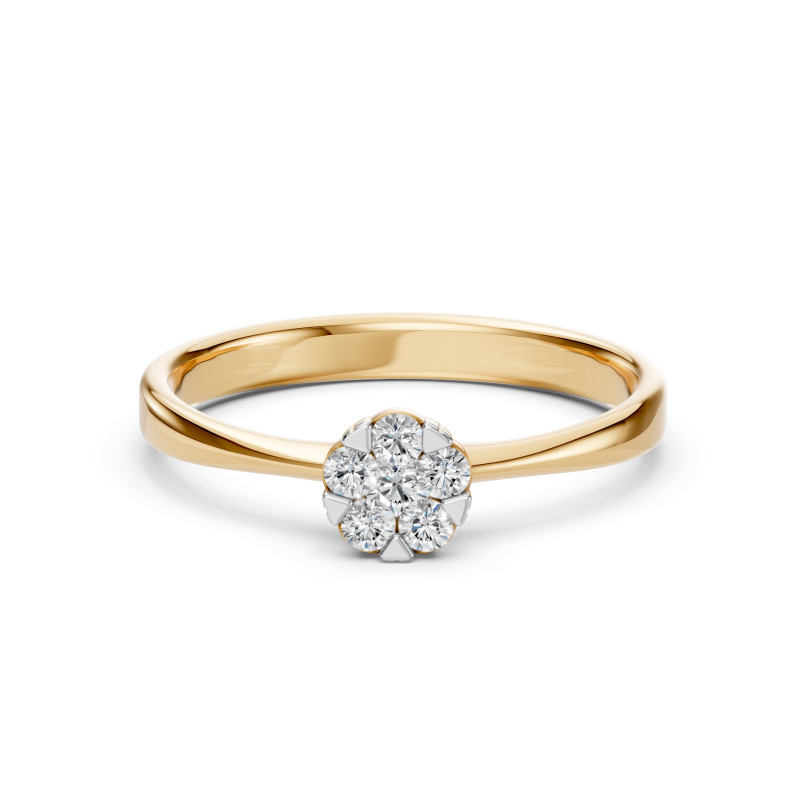 Pierścionek Iluzja z diamentami 101-10015/1-Y-0.06 - Jubiler Sezam