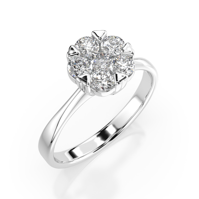 Pierścionek Iluzja z diamentami 101-10015/1-W-0.15 - Jubiler Sezam