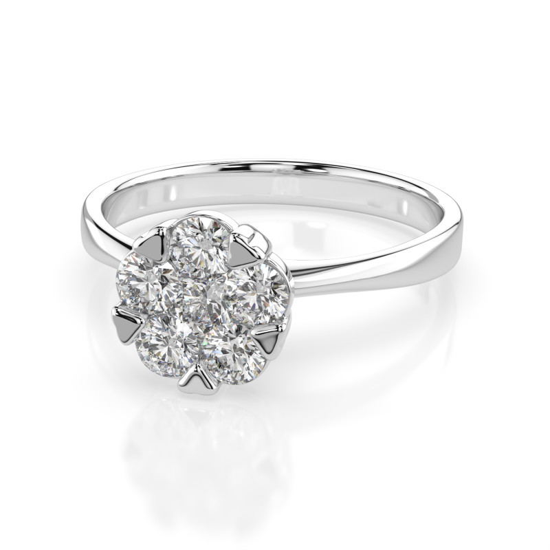 Pierścionek Iluzja z diamentami 101-10015/1-W-0.15 - Jubiler Sezam