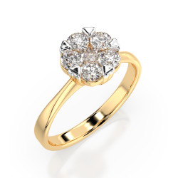Pierścionek Iluzja z diamentami 101-10015/1-Y-0.15 - Jubiler Sezam