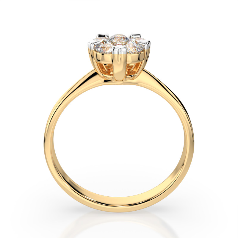 Pierścionek Iluzja z diamentami 101-10015/1-Y-0.15 - Jubiler Sezam