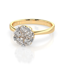 Pierścionek Iluzja z diamentami 101-10015/1-Y-0.15 - Jubiler Sezam