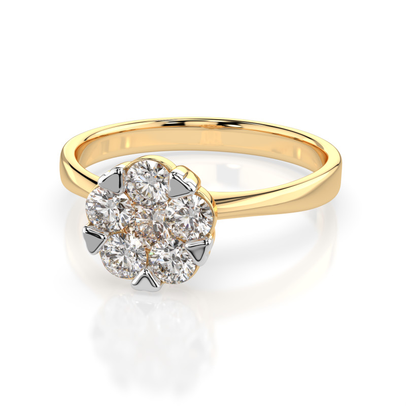 Pierścionek Iluzja z diamentami 101-10015/1-Y-0.15 - Jubiler Sezam